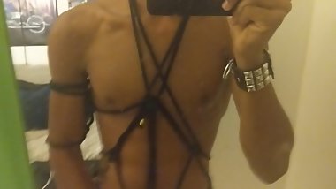 Moaning and Cumming on the Mirror