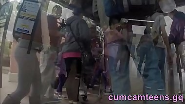 Candid PAWG in Grey Leggings