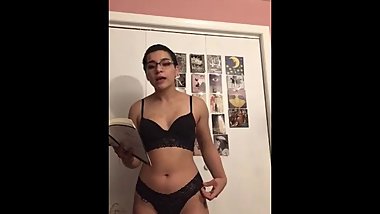 Nerdy College Goth Reads Poetry in Her Underwear