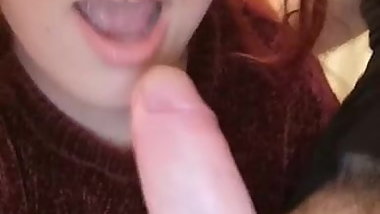 Young teen slut choking on huge cock