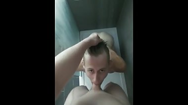 Teaching an 18yo boy how to deep throat big jock cock