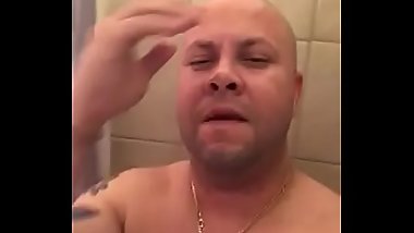 Showering my penis with hand job