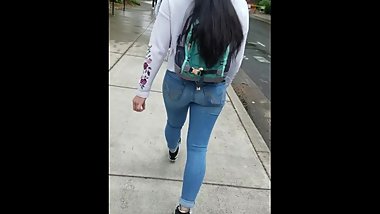 Candid Asian College Teen With Cute Petite Ass
