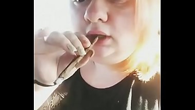 Horny ashley hulbert (a.k.a.wetkupkake) blowing sexy clouds