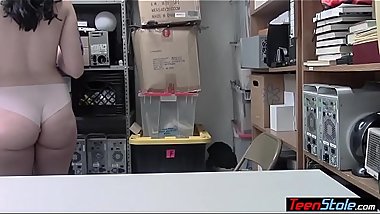 Chubby teen thief fucks a LP officer to avoid jail