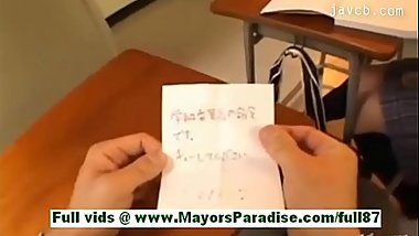 Yamasaki honoka teen asian schoolgirl in the classroom writes tickets