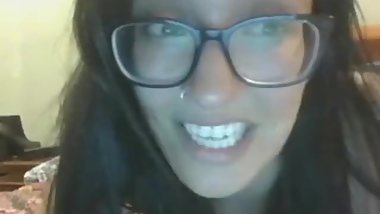 cam model with glasses make fun of tiny dick sph