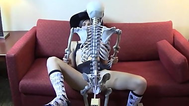 Halloween Costume, Teen, Skeleton, Dildo, Fucking Machine
