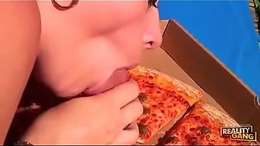 Big ass teen sucking and riding cock in the pool area