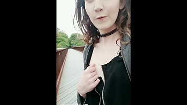 Nervous Public Flash on a Bridge