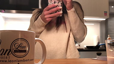 Tiniest Thong in the Kitchen, Pokies, Then No Panties Sylvia