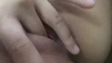 Chinese teen fingering and teasing herself just to make me horny