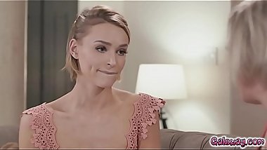 Dee William earnestly fingers her pussy moaning loudly while Emma is watching her