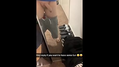 Young teen boy on snapchat