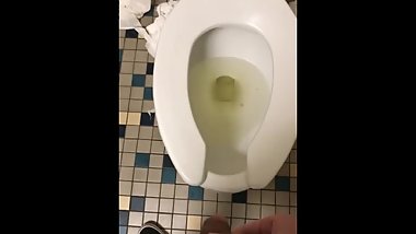 Pissing all over a dirty stall