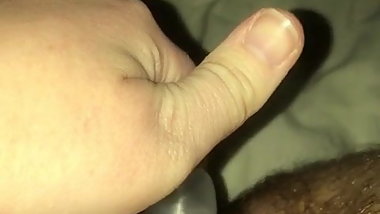 Chubby uses lube bottle