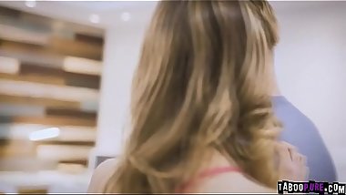 Nathan Bronson gets horny and fucks her girlfriends friend Kristen Scotts tiny clit