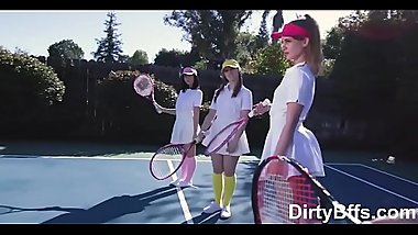 Tennis Court Get Hot By Slut Teens Sucking And Fucking Coach Cock