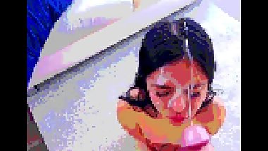 novinha bh levando gozada na cara