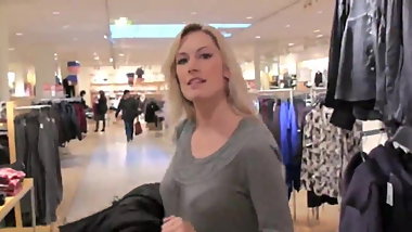 two horny chicks using strapon in public changing room