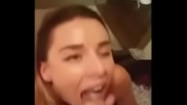 Teen blonde girlfriend sucking and fucking