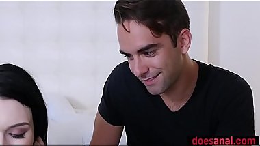 Only anal makes this pale skinned skinny bitch cum