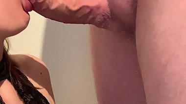 Pulsating oral creampie