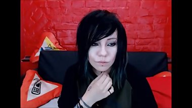 CUTE PUNK TEEN QUICK FLASH ON WEBCAM