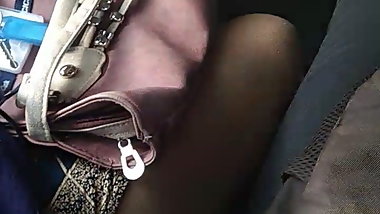 My office colleague tight leg setting next to me part 2