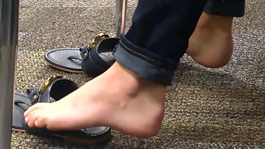 Teen Girl feet in Class
