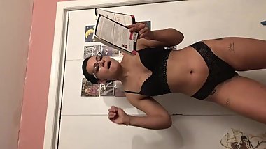 Glasses Short Hair College Teen Reads to You