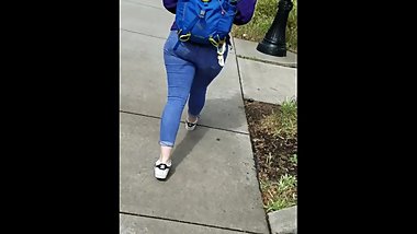 Candid College PAWG In Jeans