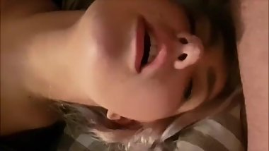 18yr old is throat fucked and orgasms and gets cum all over her face