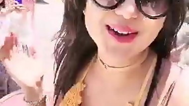 sexy beutiful girl doing selfie