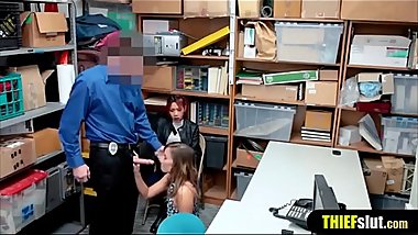 Cute blonde having a doggystyle punish fuck with a cop