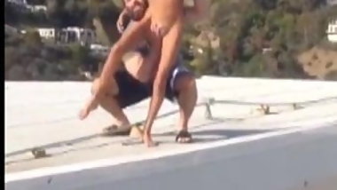 Nude girl thrown into pool