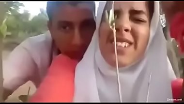 Young lovers first time outdoor