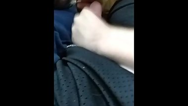 Cumming in the car trying not to get caught