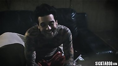 Petite sexy blonde teen banged by a tattooed guys cock