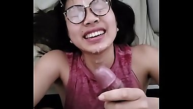 Cute amateur asian teen huge facial