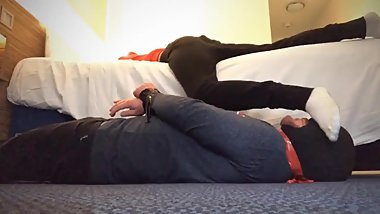 Master max forces slave to worship his smelly socks and feet