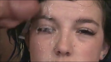 Kimberly Robertson Gets Her Eyes Blasted With Hot Cum