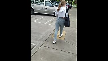 Candid European Exchange Student Has A Nice Petite Ass