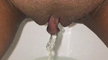 Shaven ebony love pee for me