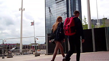 Teen pantyhose upskirt