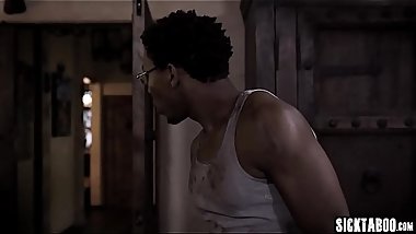 Blind blonde teen fucked by a workers big black cock