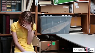 Afraid blonde teen sucks a perverted cops big cock