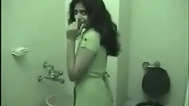 indian girl in bathroom