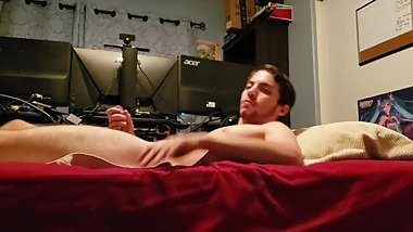 First time trying to shoot cum into my mouth