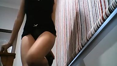 teen in sexy maid costume